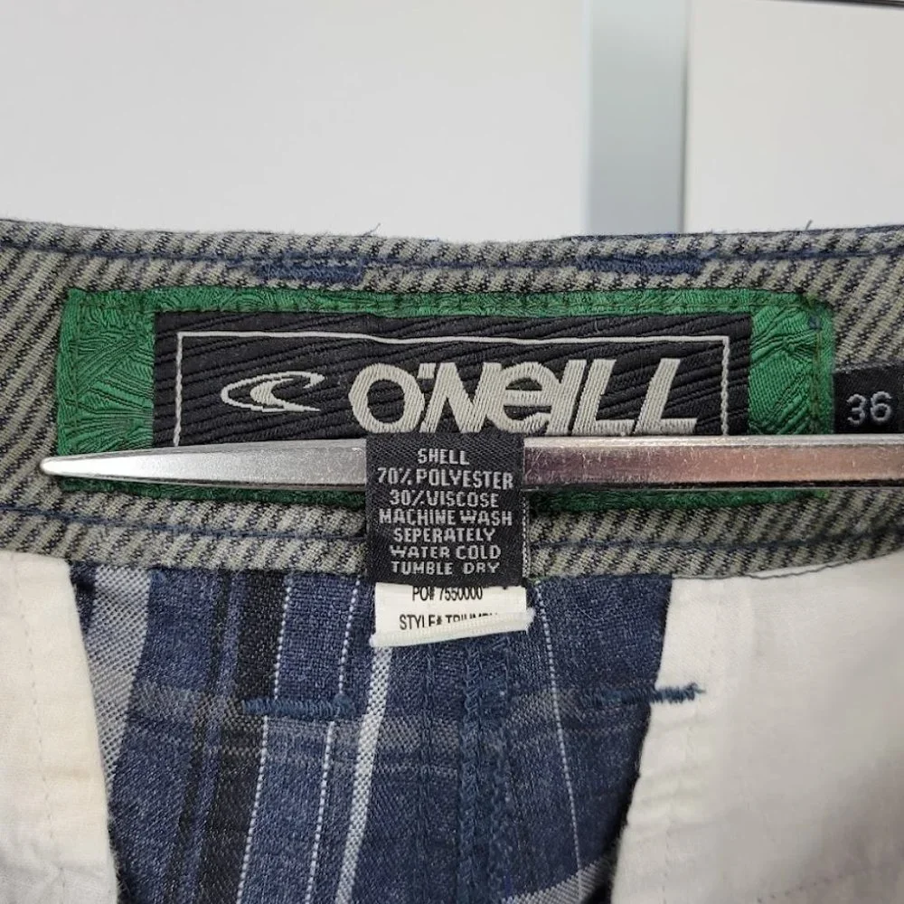 O'NEILL triumph flat front shorts charcoal blue Sz 36